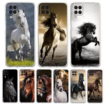 Прозрачный чехол для телефона Samsung Galaxy A13 A51 A71 A21S A12 A11 A31 A52 A41 A23 A53 A73 A32 5G A03S, мягкий чехол с бегущей лошадью и животным Samsung A51