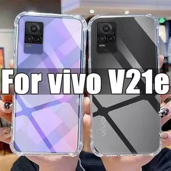 Прозрачный чехол для телефона Vivo V21e, прозрачный чехол из ТПУ для Vivo V 21 E V21 21e 6,44 дюйма, V2061, противоударные чехлы с защитой от царапин For Vivo V21e чистый