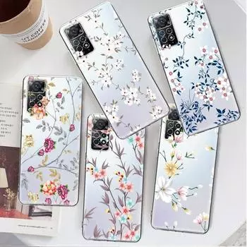Прозрачный чехол для телефона в стиле ретро с цветочным принтом для Xiaomi Redmi Note 12 7 8 9 8t 11t 8 10 Pro 9s 10s 11 11s для Mi 9a 9 9c 9t 10 10c K40 Redmi Note 12 Pro