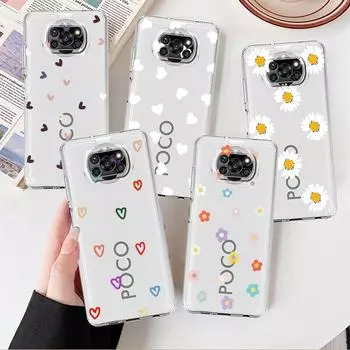 Прозрачный чехол для Xiaomi Mi Poco X3 NFC M3 Pro F3 F1 11 Lite 12 Redmi Note 10 9S 8 7 9, мягкий чехол для телефона Love Heart Xiaomi Poco F3