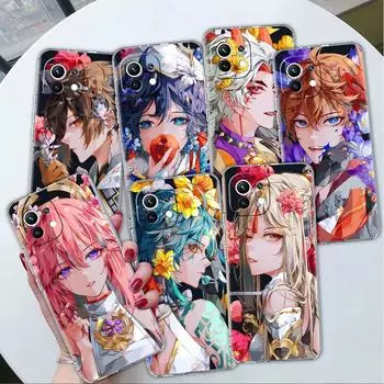 Прозрачный чехол для Xiaomi Mi Poco X3 NFC M3 Pro F3 F1 11 Lite 12 Note 10 11T 9T, прозрачный чехол для телефона Genshin Impact Xiaomi Poco F3