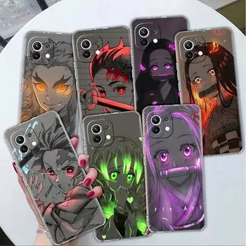 Прозрачный чехол для Xiaomi Mi Poco X3 NFC M3 Pro F3 F1 11 Lite 12 Note 10 11T 9T Прозрачный чехол для телефона Аниме Demon Slayer Redmi Note 9S