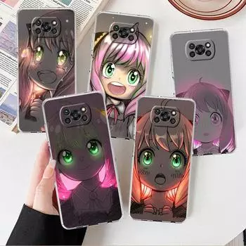 Прозрачный чехол для Xiaomi Mi Poco X3 NFC M3 Pro F3 F1 11 Lite 12 Note 10 11T 9T, прозрачный чехол для телефона SPY X FAMILY Anime Xiaomi Poco F3