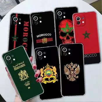 Прозрачный чехол для Xiaomi Mi Poco X3 NFC M3 Pro F3 F1 11 Lite 12 Note 10 11T 9T Прозрачный чехол для телефона с флагом Марокко Паспорт Redmi Note 9S