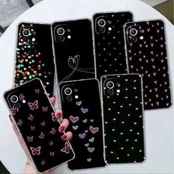Прозрачный чехол для Xiaomi Mi Poco X3 NFC M3 Pro F3 F1 11 Lite 12 Note 10 11T 9T Прозрачный чехол для телефона Милое сердце любви Redmi Note 9S