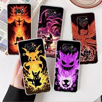 Прозрачный чехол для Xiaomi Mi Poco X3 NFC M3 Pro F3 F1 11 Lite 12 Note 10 11T 9T, прозрачный чехол для телефона Pokemon Pikachu Cool Xiaomi Poco F3