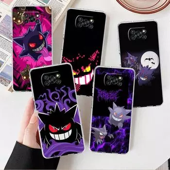 Прозрачный чехол для Xiaomi Mi Poco X3 NFC M3 Pro F3 F1 11 Lite 12 Note 10 11T 9T, прозрачный чехол для телефона с милым покемоном Gengar Xiaomi Poco F3