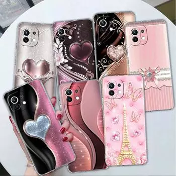 Прозрачный чехол для Xiaomi Mi Poco X3 NFC M3 Pro F3 F1 11 Lite 12 Note 10 11T 9T Прозрачный чехол для телефона Love Bow Xiaomi Poco F3