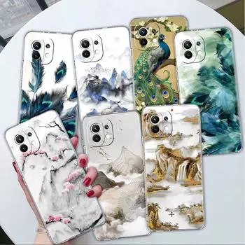 Прозрачный чехол для Xiaomi Mi Poco X3 NFC M3 Pro F3 F1 11 Lite 12 Note 10 11T 9T, прозрачный чехол для телефона с изображением гор Redmi Note 9S