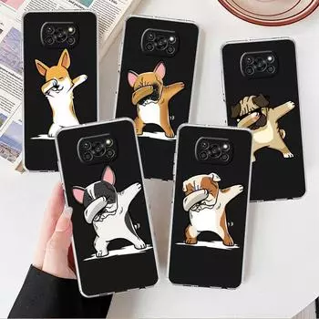 Прозрачный чехол для Xiaomi Mi Poco X3 NFC M3 Pro F3 F1 11 Lite 12 Note 10 11T 9T, прозрачный чехол для телефона с собакой, милым животным Xiaomi Poco F3