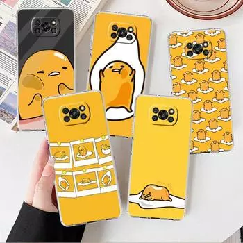 Прозрачный чехол для Xiaomi Mi Poco X3 NFC M3 Pro F3 F1 11 Lite 12 Note 10 11T 9T, прозрачный чехол для телефона Gudetama Xiaomi Poco F3