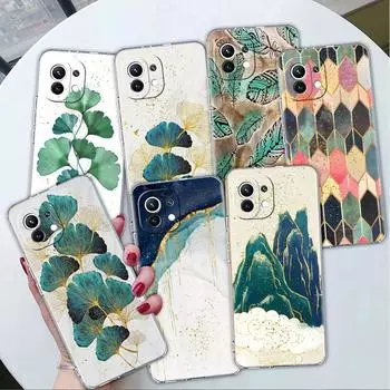 Прозрачный чехол для Xiaomi Mi Poco X3 NFC M3 Pro F3 F1 11 Lite 12 Note 10 11T 9T Прозрачный чехол для телефона Роскошный золотой фольгированный арт Redmi Note 9S