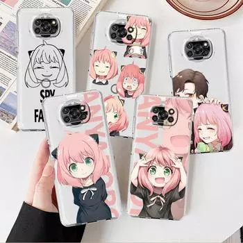 Прозрачный чехол для Xiaomi Mi Poco X3 NFC M3 Pro F3 F1 11 Lite 12 Redmi Note 10 9S 8 7 9, мягкий чехол для телефона SPY X FAMLY Xiaomi Poco F3