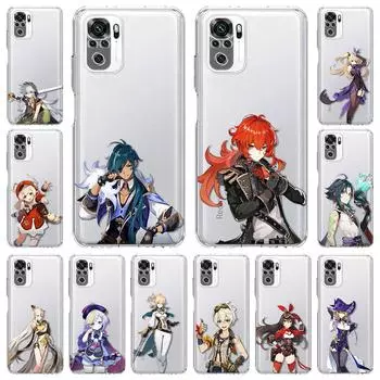 Прозрачный чехол для Xiaomi Redmi Note 10 9S 9 8 Pro 10S 7 9C 8T 9A K40 9T 7A 8A силиконовый чехол для телефона Game Genshin Impact Redmi K40