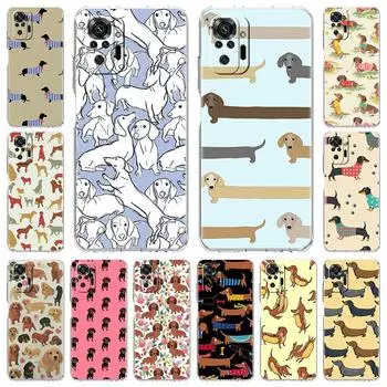 Прозрачный чехол для Xiaomi Redmi Note 10 9 8 Pro 9S 10S 7 K40 9A 8T 9C 9T 8A силиконовый чехол для телефона мягкий чехол силуэт таксы собака Redmi K40