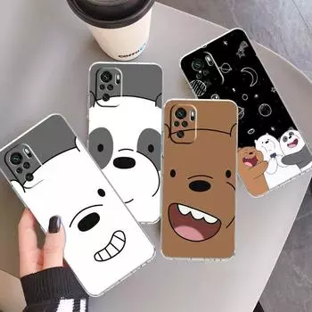 Прозрачный чехол для Xiaomi Redmi Note 11 Pro 10 9 9S 8 8T 7 9A 9C 9T 10 10C K40, прозрачный мягкий чехол для телефона We Bare Bears с рисунком мультфильма Redmi Note 11 Pro 5G