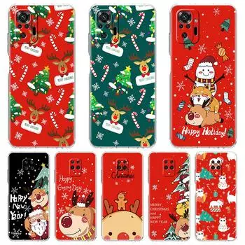 Прозрачный чехол для Xiaomi Redmi Note 11 Pro 10 9 9S 8 8T 7 9A 9C 9T 10 10C K40 Прозрачный мягкий чехол для телефона Snow Merry Christmas Redmi Note 11 Pro 5G