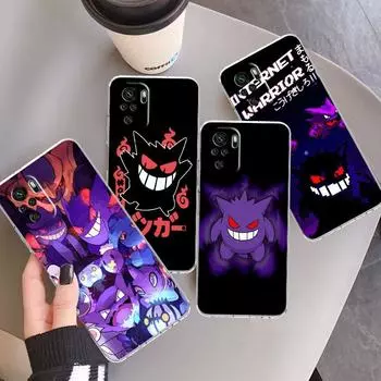 Прозрачный чехол для Xiaomi Redmi Note 11 Pro 10 9 9S 8 8T 7 9A 9C 9T 10 10C K40, прозрачный мягкий чехол для телефона с забавным покемоном Gengar Redmi Note 11 Pro 5G