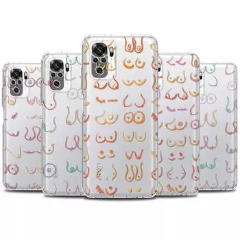 Прозрачный чехол для Xiaomi Redmi Note 9s 9 9t 10 8 8t 7 Pro Max, силиконовый чехол 9c 9i 7a k40 9a, прозрачный чехол Boobs Sketch BW Redmi Note 10 5G