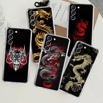 Прозрачный чехол Dragon Animal для Samsung Galaxy S22 S20 FE S21 S10 S9 Plus Note 20 Ultra 10 Lite Прозрачный чехол для телефона Samsung S21 5G