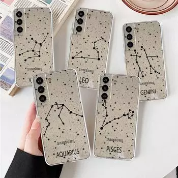 Прозрачный чехол «Двенадцать созвездий» для Samsung Galaxy S22 S20 FE S21 S10 S9 Plus Note 20 Ultra 10 Lite, мягкий чехол для телефона Samsung S22 Ultra 5G