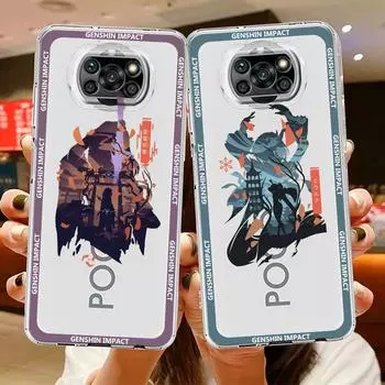 Прозрачный чехол Genshin Impact Jujutsu Kaisen для Xiaomi Mi Poco X3 NFC M3 Pro F3 F1 11 Lite 12 Redmi Note 10 9S 8 7 9, чехол для телефона Xiaomi Poco M3