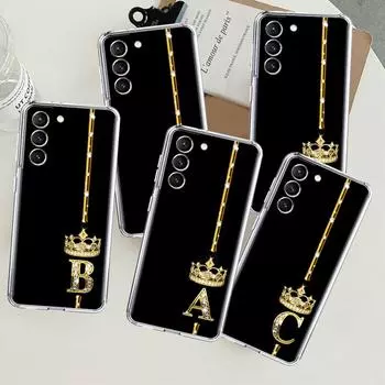 Прозрачный чехол из розового золота с 26 буквами ABC для Samsung Galaxy S22 S20 FE S21 S10 S9 Plus Note 20 Ultra 10 Lite, мягкий чехол из ТПУ для телефона Samsung S21 5G