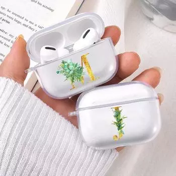 Прозрачный чехол из ТПУ для Apple Airpods Pro 3 2 1, роскошный чехол с золотыми листьями AZ и буквами Bluetooth, беспроводные чехлы для Airpod, чехол для наушников