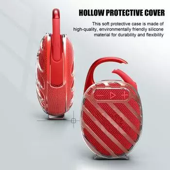 Прозрачный чехол из ТПУ, защитный чехол для динамика, ударопрочный, устойчивый к падениям, защитный чехол для аудиосистемы чёрный