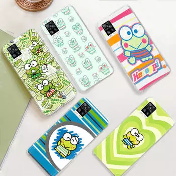 Прозрачный чехол JZ9 Keroppi для Samsung A04 A14 A23 M33 M53 Realme 10 9 C35 C55 VIVO Y02 X80 Infinix Hot 30 Note 11 Tecno Spark 8P Pro VIVO V25 Pro капри