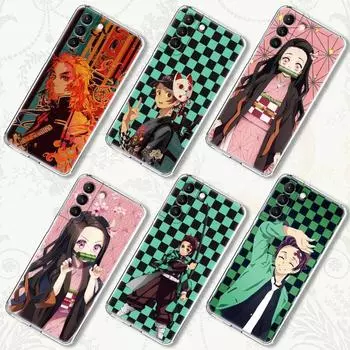 Прозрачный чехол Kamado Nezuko Kimetsu No Yaiba Demon Slayer для Samsung Galaxy S22 S21 S20 FE S 22 Ultra S10 E S9 Plus 5G, чехол Samsung S9