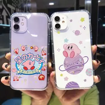 Прозрачный чехол Kawaii Kirby для Samsung Galaxy S8 S9 S10 S10e S20 S21 FE S22 Plus M31 M32 M52 Note 8 9 10 Lite 20 Ultra Cartoon Capa S8