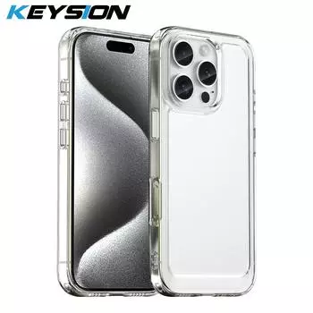 Прозрачный чехол KEYSION для iPhone 16 Pro Max, мягкий силиконовый чехол TPU, противоударный чехол для iPhone 16, 16 Plus for iPhone 16 синий