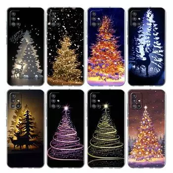 Прозрачный чехол Merry Christmas Tree Deer для Samsung Galaxy A52 A12 A51 A32 A21s A71 A32 A22 50 A70 A31 A72 5G Phone Cover Samsung A53 5G
