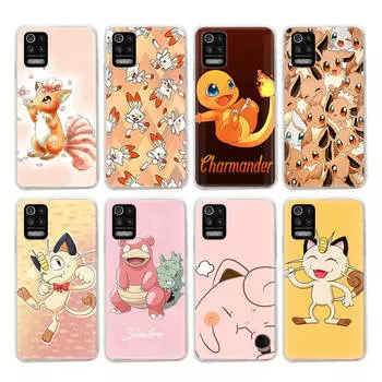 Прозрачный чехол PK12 Pokemon Cartoon для Samsung A04 A14 A23 M33 M53 Realme 10 9 C35 C55 VIVO Y02 Y12 Infinix Hot 30 Note 11 Tecno Spark 8P Pro VIVO Y12S арлекин