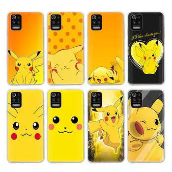 Прозрачный чехол PK16 Pikachu для Samsung A04 A14 A23 M33 M53 Realme 10 9 C35 C55 VIVO Y02 Y12 Infinix Hot 30 Note 11 Tecno Spark 8P Pro Infinix Note 30 бездна