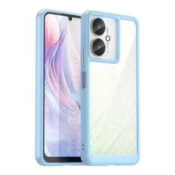 Прозрачный чехол PMMA для Xiaomi Redmi 13C 13R 5G 4G Poco M6 C65 TPU Redmi13C Redmi13R TPU цветной мягкий чехол с рамкой из твердого материала For Redmi 13C 5G чёрный