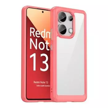Прозрачный чехол PMMA для Xiaomi Redmi Note 13 Poco M6 Pro 13Pro M6Pro Note13 Note13Pro A3 4G TPU цветной мягкий край жесткий чехол For Redmi Note 13 4G чёрный