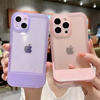 Прозрачный чехол-подставка-бампер для телефона Iphone 14 13 11 12 Pro Max Xr Xs Max 13pro 14 Plus противоударный мягкий силиконовый чехол For iPhone X or XS