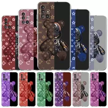 Прозрачный чехол Robot Bear для Samsung Galaxy A52 A12 A51 A32 A21s A71 A32 A22 50 A70 A31 A72 5G Phone Cover Samsung A71 5G