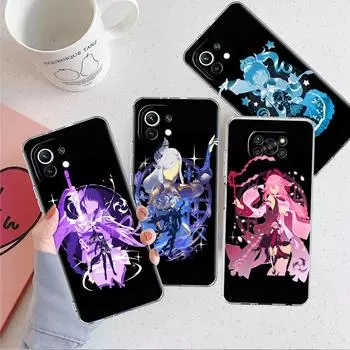 Прозрачный чехол с аниме Genshin Impact для Xiaomi Mi Poco X3 NFC M3 Pro F3 F1 11 Lite 12 Note 10 11T 9T, прозрачный чехол для телефона Xiaomi Poco F3