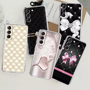 Прозрачный чехол с бантиком для Samsung Galaxy S22 S20 FE S21 S10 S9 Plus Note 20 Ultra 10 Lite, прозрачный чехол для телефона Samsung S21 5G