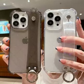 Прозрачный чехол с блестящим ремешком для Iphone 14 13 12 Xs Max Xr X, противоударный чехол с прозрачным ремешком для Iphone 14pro Max for iPhone XS