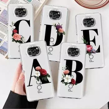 Прозрачный чехол с буквами «сделай сам» и цветком для Xiaomi Mi Poco X3 NFC M3 Pro F3 F1 11 Lite 12 Redmi Note 10 9S 8 7 9, мягкий чехол для телефона Xiaomi Poco M3