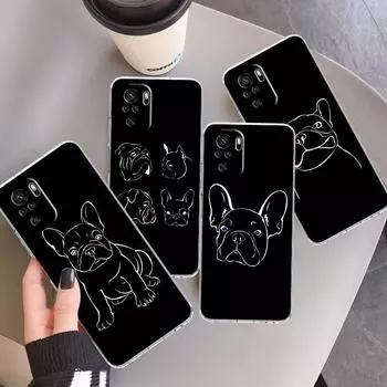 Прозрачный чехол с французским бульдогом для Xiaomi Redmi Note 11 Pro 10 9 9S 8 8T 7 9A 9C 9T 10 10C K40, прозрачный мягкий чехол для телефона Redmi Note 11 Pro 5G