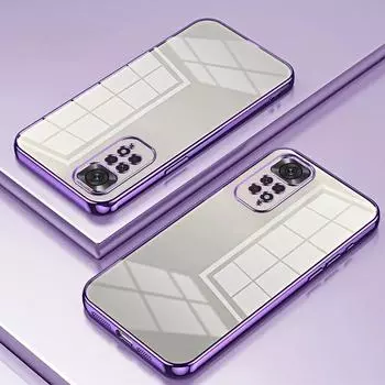 Прозрачный чехол с гальваническим покрытием для Xiaomi Redmi Note 11S 10S 11 10 Pro Max Plus 10A 10C 11A Mi 10 10T 11T 11 Lite, ультрамягкий чехол из ТПУ Redmi 10-10 Prime 4G темно-фиолетового