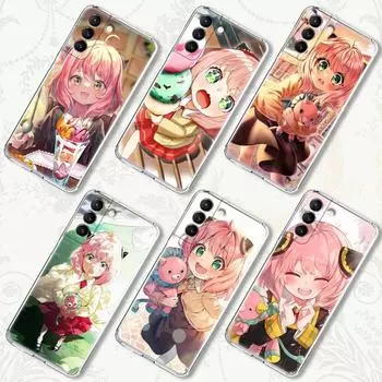 Прозрачный чехол с изображением аниме Spy X Family Anya Forger для Samsung Galaxy S22 S21 S20 FE S 22 Ultra S10 E S9 Plus 5G, чехол для телефона Samsung S9