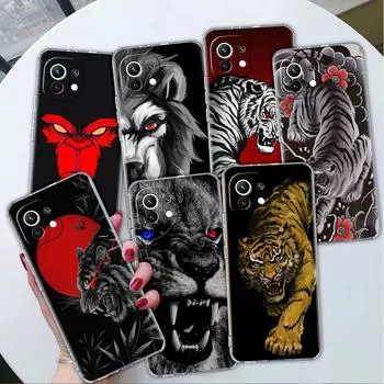 Прозрачный чехол с изображением льва и волка для Xiaomi Mi Poco X3 NFC M3 Pro F3 F1 11 Lite 12 Note 10 11T 9T, прозрачный чехол для телефона Xiaomi Poco F3