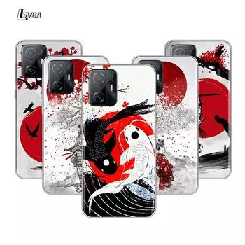 Прозрачный чехол с изображением японского красного солнца в стиле аниме для Xiaomi Mi Note 11 11T 11i 10i 10T 10 9 9T SE 8 Lite Pro Ultra, чехол для телефона MI 8