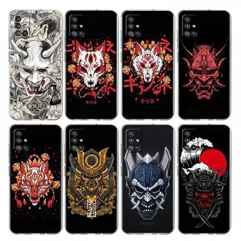 Прозрачный чехол с маской самурая Они для Samsung Galaxy A52 A12 A51 A32 A21s A71 A32 A22 50 A70 A31 A72 5G, чехол для телефона Samsung A03